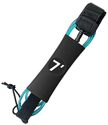Amagogo Surfbrett-Leine, Surf-Fuß-Seil, Sicherheitsseil, elastisch, gerade, Stand-Up-Paddle-Board-Leine, Surf-Leine, Seil, Gurt für Paddleboarding, Boot, Blau, 7Ft