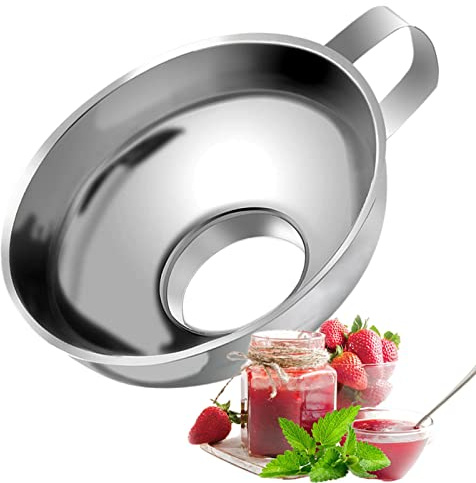 Fukamou Stainless Steel Funnel, Wide Mouth Funnels For Kitchen Use, Easy Fill Funnels For Transferring Fluid Oil Powder Beans Jam