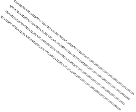 CoCud 4Stk Extra Lange Spiralbohrer 3mm Bohrer Bit Durchmesser Drehbohrer | Schnellarbeitsstahl, 300mm Gesamt Länge, für Gehärtetes Metall Holzarbeiten Plastik Aluminium