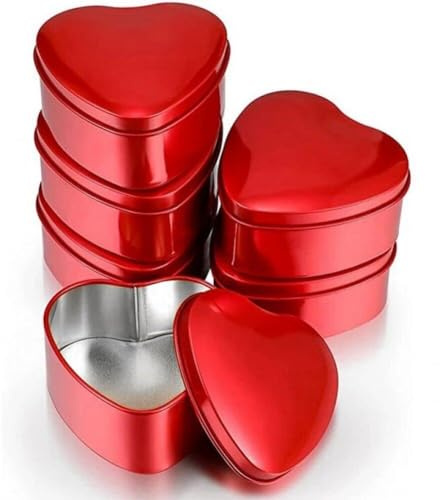 Sanfly Boîte De Boîtes en Métal en Forme De Coeur avec Couvercles 6pcs Boîtes De Bonbons Vides Biscuits De Coeur