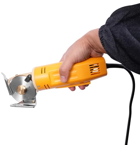 vinnyooc Cisaille Rotative Électrique Cutter Professionnel Cutter Circulaire Ciseaux Couture Tissu Vitesse 1400 RPM Mini Cutter 5,91 Pieds Long Cordon d'alimentation Couper La Toile