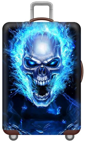 3D Halloween Skull Reise Kofferschutzhülle, Elastisch Kofferhülle, Staubdichte Reisekoffer Hülle, Waschbar Koffer Schutzhülle, Gepäck Cover Reisekoffer Hülle Schutz Bezug Schutzhülle (Styple 1#,XL)