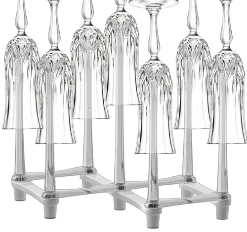 Stendino Per Tazze - Portabicchieri Da Cucina Per Stendino | Supporto Scolabottiglie In PP | Supporto Scolapiatti Per Bottiglie Di Vetro, Supporto Riutilizzabile Regolabile Con Fondo Antiscivolo Per B
