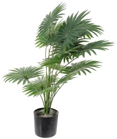Amosfun Artificial Palm Trees Lifelike Fake Greenery for Home Decor No Maintenance Small Bonsai Plant in Pot
