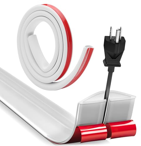 Cache Cable Sol Passe Cable Sol Canal de câble en Demi-Cercle Cache Cable pour Un verstecken de 1 câble revêtement de câble Flexible pour Les câbles dans Gaine Les Zones Les câbles 15 mm x 10 mm (3m)