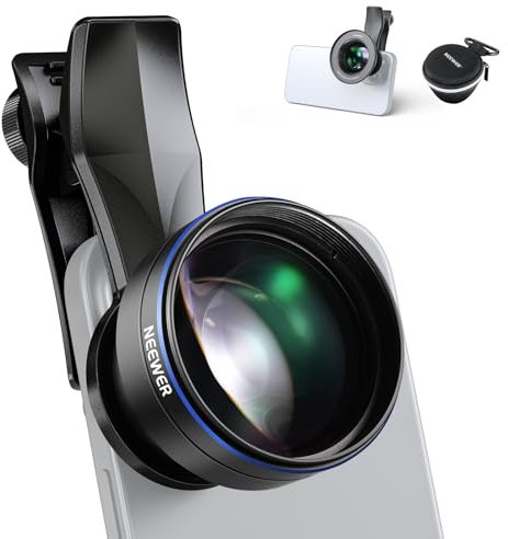 NEEWER 105mm Macro Lens with 17mm Thread Phone Lens Clip and 67mm Filter Adapter Ring, Suitable for Mobile Macro Photography, LS-26 Pro
