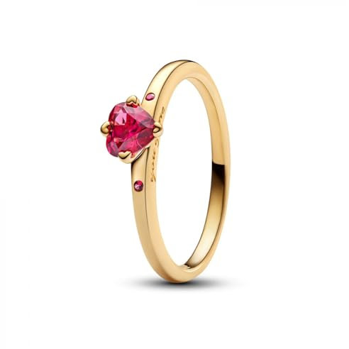 PANDORA Moments Explosion der Liebe Ring aus Sterling Silber mit 14k vergoldeter Metalllegierung mit künstlichem Kristall und Zirkonia, Größe: 58, 166574C01-58