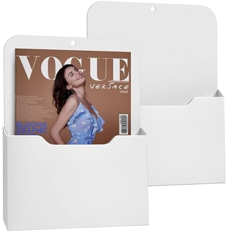 Magnetischer Aktenhalter, 2 Stücke Magnetischer Stiftehalter,Magnetischer Papierhalter Dokumentenhalter, Magnetisch Zeitungshalter Wand,für Whiteboards, Kühlschrank, Zuhause, Weiß