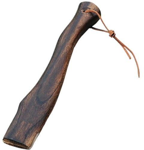 Xoeryoy Axe Handle 13 Inch Wooden Hatchet Handle Replacement with Hanging Leather Cord Ergonomic Curved Hatchet Handle Replacement with Natural Wooden Grain Fit for The Interface 4 * 1.3cm Long