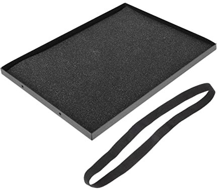 Gadpiparty Projector Stand en Acier Noir Plateau Plat, Sangles de Maintien et Patins Antidérapants, Support pour Ordinateur Portable et Moniteur