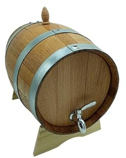 Barril de roble de 5 litros con grifo de acero inoxidable