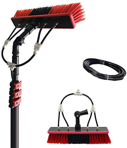 DUANHOZ 3.6-10.8M Water Fed Telescopic Brush, Water Fed Conservatory Roof Cleaner Telescopic Brush, Window Cleaning Pole Water Fed Telescopic Brush, Extendable Solar Panel Cleani