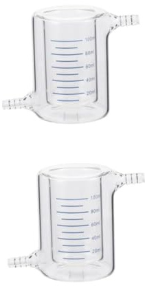 Alipis 2pcs Photocatalytic Experiment Container Double Beaker Jacketed Design Accurate Scale Beakers for Laboratory Usage