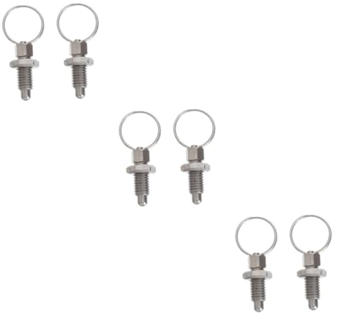 DIYEAH 6 pcs Stainless Steel Spring Plunger Pins with Threaded Screw Type Mechanical Accessories for Industrial Equipment Automotive Mold and Cabinet Applications