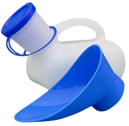 Orinal Portátil Para Hombre Y Mujer, Orinario Adulto 1000 ml Botellas Para Orinar Portátil Urinarios De Emergencia Con Asa Y Embudo Femenino Para Viaje, Atascos De Tráfico, Camping, Exterior, Coche