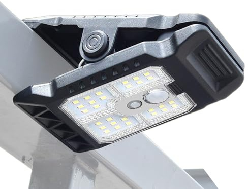 Renchey Klemmbare Solarlichter Mit Bewegungsmelder | Solarleuchten Klemme Wasserdicht | LED Sicherheitsbeleuchtung Für Gartenzaun Camping Terrasse Garagentor