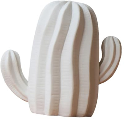 DEARMAMY Ornamento in Ceramica a Forma Di Cactus Bianco Per Decorazione Da Scrivania, Oggetto D’arte Moderno Per Arredamento Casa, Adatto Per Soggiorno, Studio e Camera Da Letto