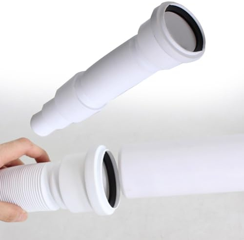 Helilyco Tubo de desagüe flexible gris de 50 mm de diámetro, tubo de drenaje extensible de 1 m para instalaciones de ducha y baño, funda de fontanería de PVC
