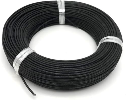 Elektrisk ledning, rörhus 5 meter ren koppar Elektrisk anslutningstråd 2,5 mm 2 mm 1,5 mm fyrkantig temperaturbeständig glasfibergummibelagd jordelektronik (färg: röd, storlek: 1,5 mm2)(Black,2mm2)