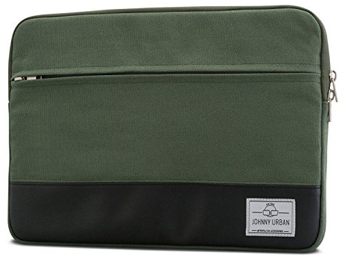 Johnny Urban Housse MacBook Air (2018)/MacBook Pro 13 Sleeve Vert Sac Ordinateur Portable en Toile pour MacBook Air (2018)/ Pro 13, Dell et plus - Pochette Notebook 11 11,6 12 en Toile de Coton