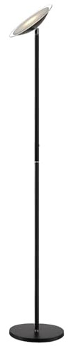 Lindby Stehlampe, Deckenfluter dimmbar Metall schwarz Standleuchte 45° neigbarer Leuchtkopf Standlampe Lampe Wohnzimmer Schlafzimmerlampe Stehleuchte