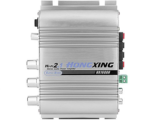 Car Amplifier Mini 12V 2.0 Heavy Bass Hi-Fi 2.1 Channel Stereo Amplifier with Bass Output for Car Stereo Home Hi-Fi Audio Speaker,TV Video Home Audio