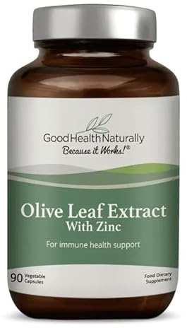 Olive Leaf with Zinc, Immune System Vitamin | 90 Vegetable Capsules - Good Health Naturally