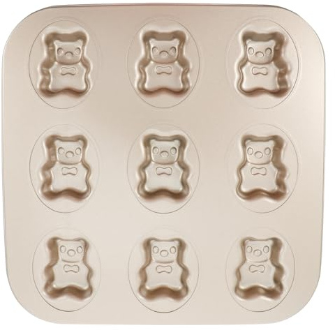 Hemoton Bear Madeleine Cookie Mold Nonstick Carbon Steel Mini Baking Pan for Oven Pastry Mold Cute Bear Shape for Cookies Cakes and Chocolates