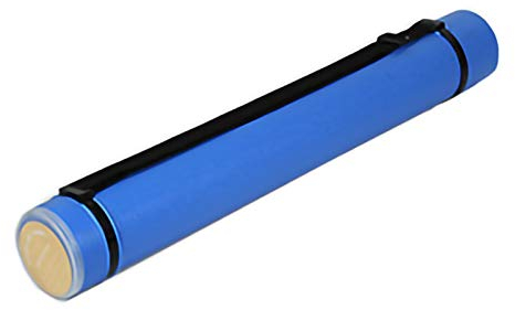 FYZS Posterrolle Teleskoplagerschlauch, Verlängerungsplakatröhre, Kunststoffentwurfs-Lagerrohr, erstreckt Sich von 24,6 bis 39,4 Zoll, mittlerer wasserdicht und einstellbar (Color : Blue)