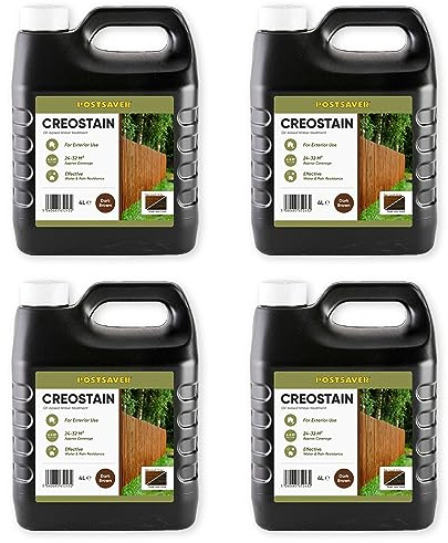 Postsaver Creostain Creocote Oil-Based Wood Treatment | Creosote Substitute | Wood Stain and Preserver | Ideal for Fence Treatment | Low VOC | 16 litres (Dark Brown)