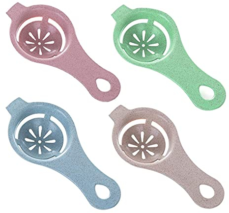 4 Pcs Separador de Huevos, Colador de Huevos, Extractor de Clara de Huevo, Yema de Huevo para Extractor Suministros de Cocina Herramienta Hornear(Beige, Rosa, Azul, Verde)