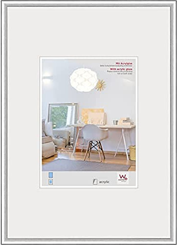 walther design Cadre photo walther design argent 50 x 70 cm avec verre d’art, cadre en plastique New Lifestyle KVX070S