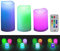 Lunartec Tischleuchte: 3er-Set dimmbare RGB-LED-Kerzen mit Timer & Fernbedienung, bunt, IP44 (LED-Kerzen mit Timer Outdoor, Garten, Tischlampe Batterie)