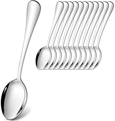 Tafellöffel 12er Set, Joyfair Edelstahl Esslöffel Suppenlöffel Set, 20.8cm Groß Löffel, Modernes Menülöffel für Küche/Zuhause/Restaurant, Runde Griffe & Glatte Kanten, Spülmaschinenfest