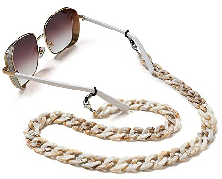 DNLKWGO Brillenband Brillenkette Acryl mehrfarbig Brillenhalter für Damen und Herren, braun, One size