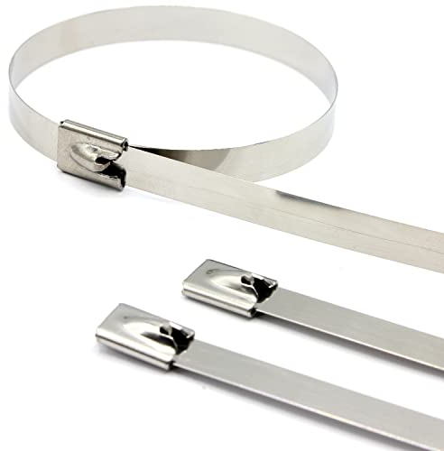 100 Stück Kabelbinder Edelstahl V2A Metall Länge 7,9 x 500 mm Schlauchschelle