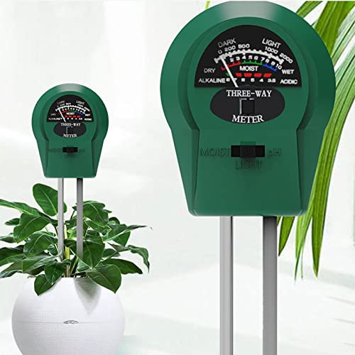 Medidor Humedad Plantas, Probador de Suelo 3 en 1 medidor de PH/luz/Humedad del Suelo para el Cuidado de Plantas, Higrómetro de Suelo Probador de Humedad, Kit de Prueba de Suelo Soil Tester