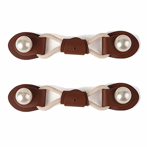 GIVBRO Perlen Leder Schnalle Verschluss Knebelknöpfe Ersatz Zubehör für Zuhause Nähen Mantel Jacke Duffle Making Braun