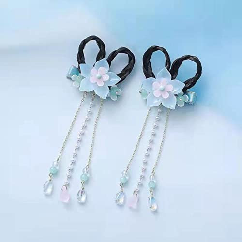Haarnadel im antiken Stil mit Quaste, lange Kette, Perlen, baumelnder chinesischer Hanfu-Kopfschmuck