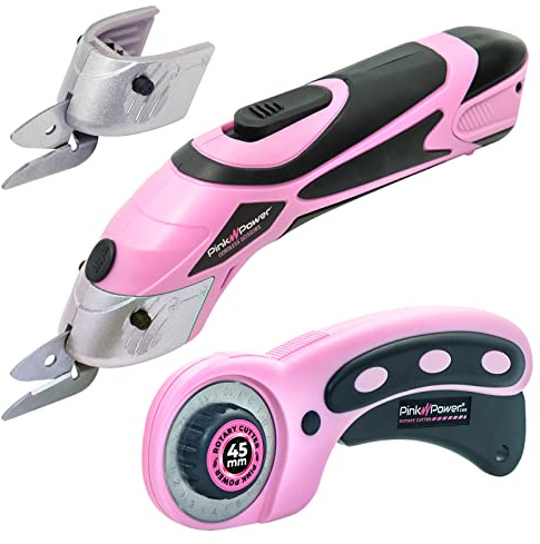 Forbici elettriche senza fili per tessuto, taglierina per scatole fai da te cucito e creazione di album di ritagli, robusto strumento di taglio automatico e set di taglierina rotante