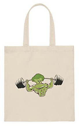 Humorvolle Gemüse-Liebhaber, gesundes Leben, Workout-Enthusiasten, lustige Gewichtheber, Gewichtheben, Bodybuilder, Canvas-Tragetasche, Natürlich, Medium