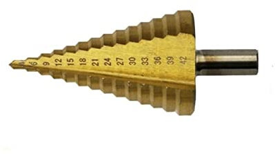 NORAZE Schnellarbeitsstahl-Stufenbohrer for Metall, Holz, Lochschneider, HSS-Titanbeschichtetes Bohren, Elektrowerkzeuge, Große Größe 4–32 Mm, 4–42 Mm (Color : Gold, Size : 4-42mm)