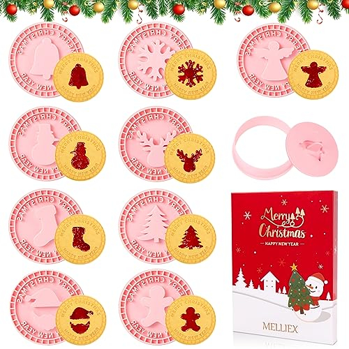MELLIEX 9 Stück Ausstechformen Weihnachten Set, Kunststoff Plätzchenausstecher Keksausstecher Weihnachten, Cookie Cutter für Plätzchen, Kekse, Gingerbread, Weihnachtsdeko
