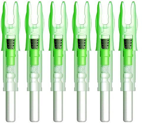CosiComu GT Nocks illuminati per frecce con bulloni diametro interno .246 con interruttore ON/OFF Light up Knocks Compound Bow LED Arrow Nocks per caccia tiro confezione da 6