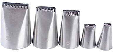 Mikinona 5pezzi Beccuccio Per Panna in Acciaio Inossidabile Beccucci Per Dolci Per Decorare Torte Biscotti Cupcake Strumenti Di Cottura Per Dolci