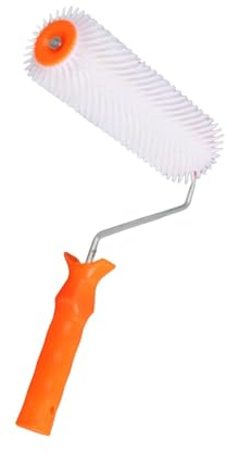 Fenteer Estrich-Verbundwalze mit Stacheln zum Entfernen von Blasen, Handwerkzeug, bequemer Griff, selbstnivellierende Estrichwalze für Zement aus Latex, langer Zahn