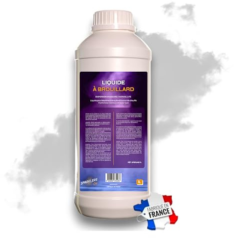 Sparklers Club Liquide Fumée Effet Brouillard 1 l Machine Fumigène France | Formule Eau Osmosée, Made in France, Sans Dépôts Équipement, Dispersion Uniforme, Inodore, Compatible Corps Chauffe