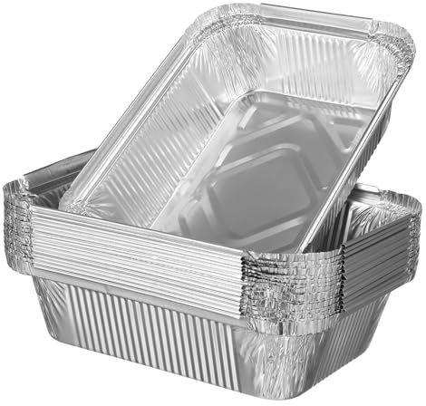 HOLIDYOYO 40 Pièces Plateau De Service Lèchefrite Pour Four Moules à Gâteaux En Papier D'aluminium Moules En Aluminium à Emporter Poêles à Griller Pour Grill Extérieur Bacs D'égouttage Para