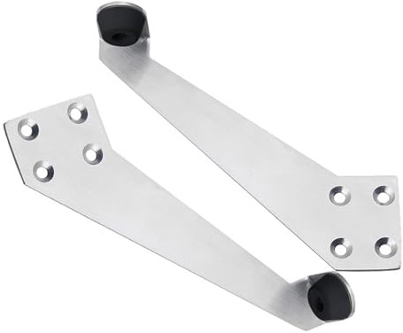 2Pcs Over Head Door Stops with Rubber Buffer 90 Degree Stopper Stainless Steel Door Holder for Left and Right Opening Gate