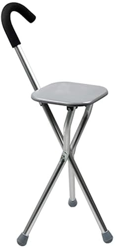 Stick Walking avec siège Pliant Chaise de Canne Portable, Chaise de Marche auxiliaire antidélite pour la Canne de siège de trépied en Alliage en Aluminium âgé, Charge maximale de 90 kg pour Un Cadeau
